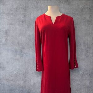🆕 [J. McLaughlin] “Odelia” Solid Red Shift Dress Sz: S